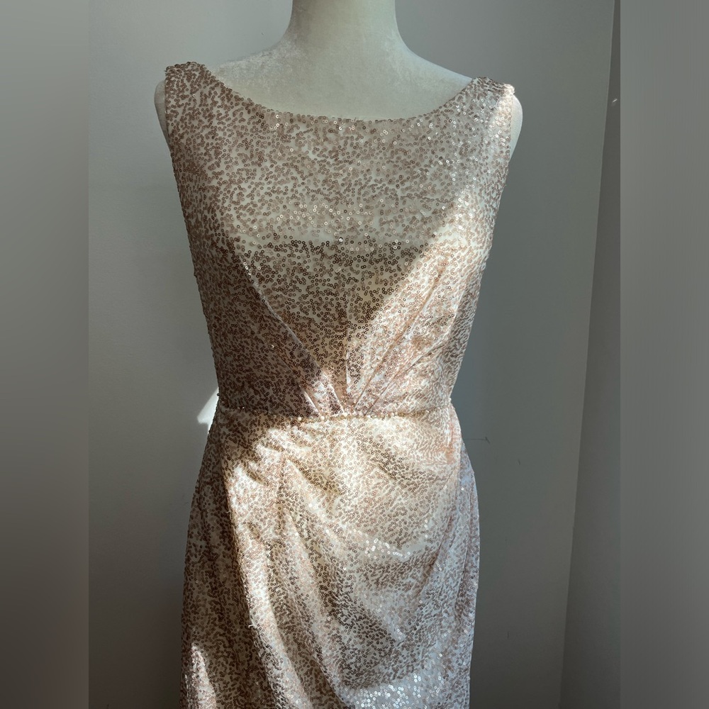 Sequined Pale Gold Cocktail Dress sz M